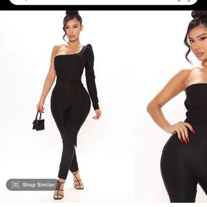 FashionNova one shoulder jumpsuit